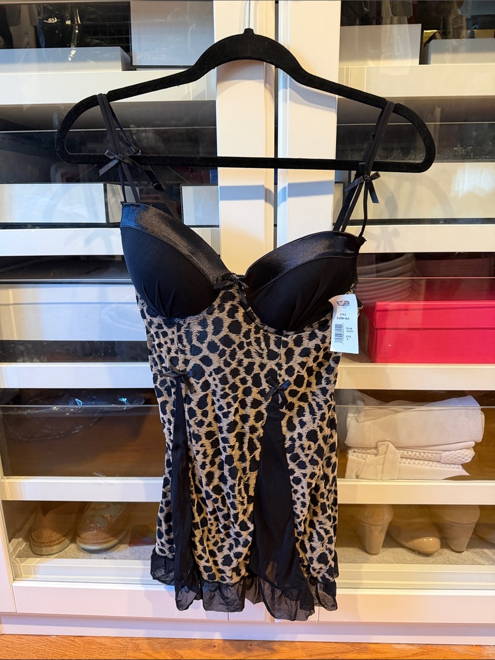 Maidenform Leopard-Print Chemise with Black Cups